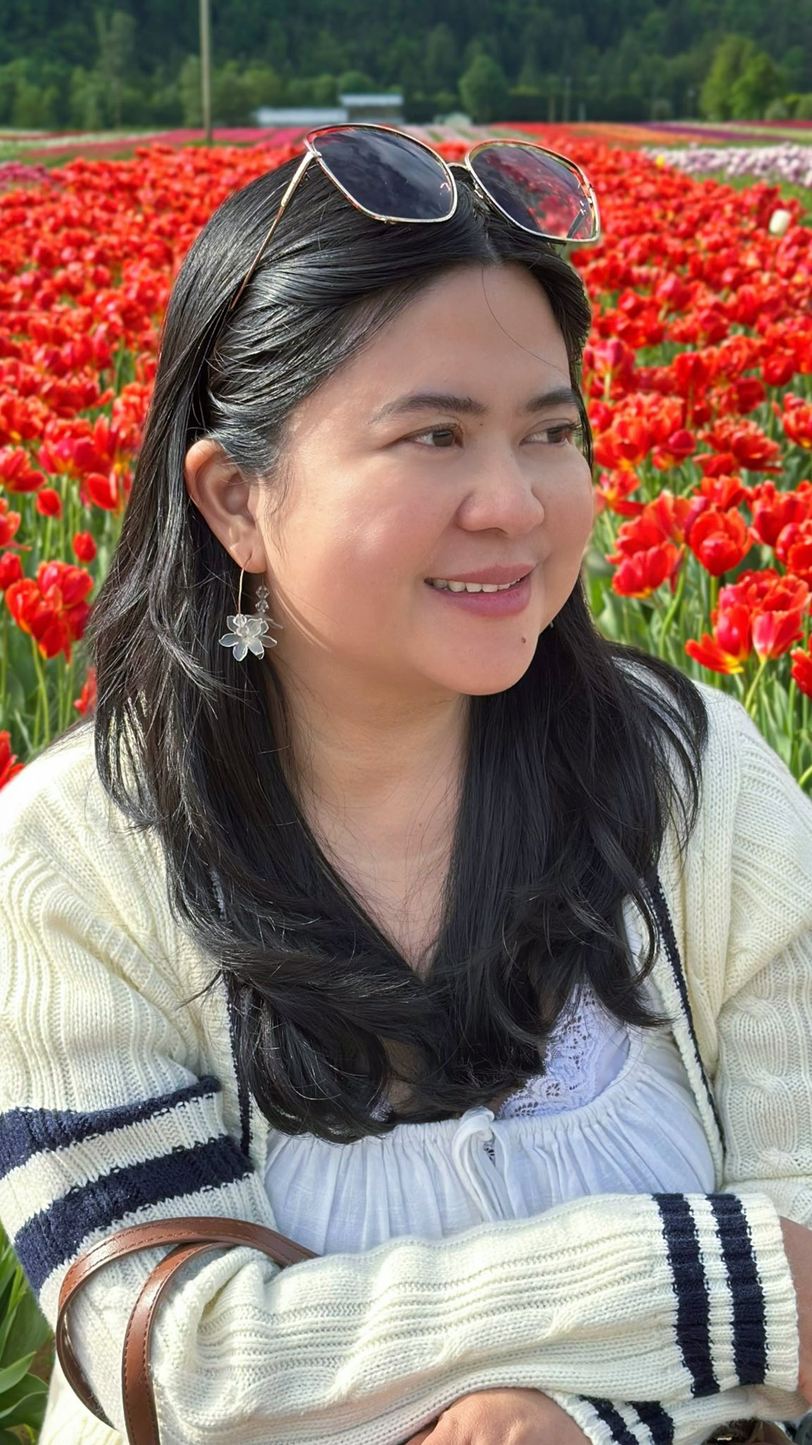 Among the tulips